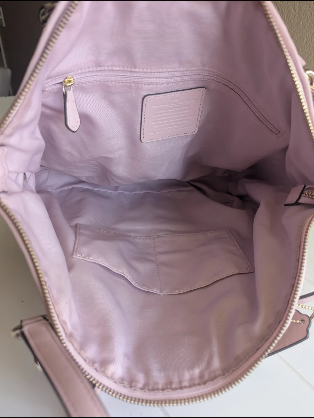 Coach Pink Quilted Tote Bag - Soft Pink Shoulder Bag